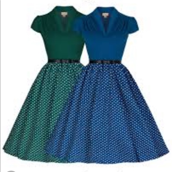 Lindy Bop Megan Polka Dot Retro Style Dress - Picture 2 of 13